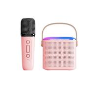 Karaoke Machine & Portable Speaker with Wireless Microphones,Bluetooth Karaoke Machine,Portable Karaoke Machine with Voice Changing and LED Lights,for Girls Boys Adults (Pink 1)