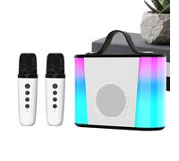 Karaoke Machine Rechargeable Speaker with 2 Wireless Microphones | Children Stereo Speaker for Party Picnic Travel Family Gathering Plaza Home