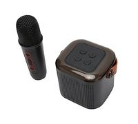 Karaoke Machine, RGB Light Stand Rechargeable Memory Card Powerful Party Wireless Speaker Mic for Phone (Black)