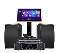 Karaoke Machine Set with Touch Screen, Wireless Microphones, YouTube Access, Cloud Updates, Real-time Scoring for Home and Bar Parties
