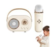Karaoke Machine, Small Karaoke Speaker, Karaoke Machine Mic, Voice Changing Karaoke, Compact Karaoke Device, Home Karaoke System, 11.5x6x7.5cm Light Red, Beige, Light Green, White For Karakoke Use