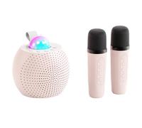 Karaoke Machine - Sound Mixer Device with 2 Wireless Microphones, POD Illuminated Speaker | Fun Music Performance Box for Outdoor Events At Home,