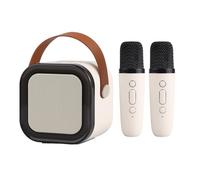 Karaoke Machine | Speaker Set with Microphone and LED Disco Lights | Speaker with 2 Microphones, Karaoke Speaker, Portable Musical Toy for Adults, Home