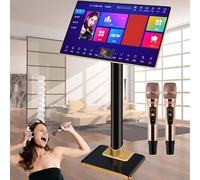 Karaoke Machine,Touch Screen All-in-one Machine,4K High-Definition Capacitive Touch Screen,2 Wireless Microphone,AI Smart Voice Control & Support Multiple Languages,for Home,Bar,19inch-6TB