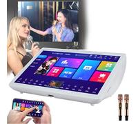 Karaoke Machine, Touch Screen, App Control, Online/Offline, Pitch Adjustment, 20+ Languages, with Microphone, for Home/KTV