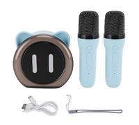 Karaoke Machine Wireless Bluetooth Speaker Portable Microphone with LED Colorful Lights High Definition Stereo Sound 6 Voice Effects for Home Parties Family Gatherings ABS