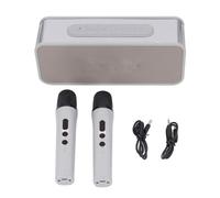 Karaoke Machine Wireless Bluetooth Speaker with 2 Microphones Portable Sound Card Speaker Built in DSP Chip for Home Party Kids Adults ABS Silicone 5200mAh Battery 1700g