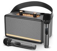 Karaoke Machine, Wireless Microphone Karaoke Machine, 2 Wireless Microphones for Karaoke Speaker, 30W Portable Microphone Speaker with TF/AUX/USB/FM, for Home Party, Outdoor, Gift