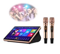 Karaoke Machine, With 18.5 Inch Touch Screen&2 Wireless Microphone, Built-in DSP Sound Effect Adjustment, Desktop KTV Player, for Home Party,Meeting, Wedding, Church, Picnic, Outdoor/Indoor