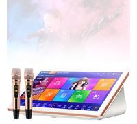 Karaoke Machine with 18.5-Inch Touch Screen, Cloud Updates, Wireless Mic, Built-in Hard Drive, 4K Support for Home Entertainment