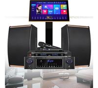 Karaoke Machine with 19-inch Touch Screen, Cloud Song Library, 4K Output, Real-time Scoring, YouTube Play for Home Party Bar Entertainment