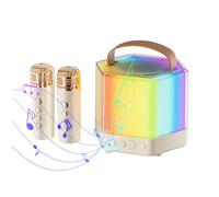 Karaoke Machine With 2 Microphones - RGB Lighting Speaker With 2 Wireless Microphones - Outdoor Portable Karaoke Machine For Friends, Camping, Party, Picnic
