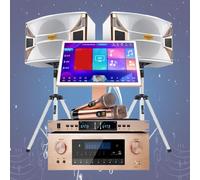 Karaoke Machine with 2 Microphones, with 10-inch Professional Audio, 22-inch 4k HD Screen, 27 Languages&Voice Song Request, 550W Power Amplifier, with Lyrics Display, for Any Occasion