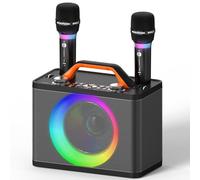 Karaoke Machine with 2 RGB Wireless Microphones - 5200mAh Portable Karaoke machine with 10 RGB Modes, Independent Control Panel, 13H Playback, Hi-Fi Sound support AUX/USB/AUX/TF Card/USB/COAX