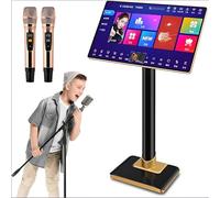Karaoke Machine with 2 Wireless Microphones - 500G Karaoke System audio set for Adults & Kids - with 21.5 in 4K touch screen & Phone App order a song, for Home Parties Party-Stage 6T