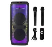 Karaoke Machine with 2 Wireless Microphones & LED Light, Portable Wireless Bluetooth Party Speaker for Adults, Loud Stereo Sound Boombox for Parties DJ Performances Outdoor