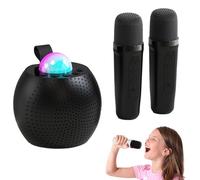 Karaoke Machine with 2 Wireless Microphones: Voice Changing Speaker for Kids and Adults | Portable Karaoke with LED Lights, Built-in Eco Effects: Party