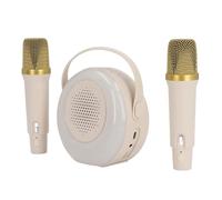 Karaoke machine, with 2 wireless microphones, wireless Bluetooth portable singing portable karaoke system music with voice changing effects & LED lights, for the family