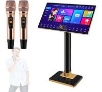 Karaoke Machine with 22-Inch Touch Screen, Wireless Microphone, Reverb Effects, Cloud Download & YouTube App - 2TB Storage for Professional Singing