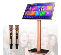 Karaoke Machine with 4K HD Touch Screen, Professional Reverb Microphones, Online Cloud Songs, 27 Languages, Home/KTV Jukebox, 19.5-inch Display