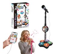 Karaoke Machine with Light, 2025 Upgrade Star Microphone with Stand, All in One Funny Karaoke Microphones with Adjustable Stand for All Ages, Birthday Gifts (not Included adeapter Cable) (Pink)