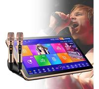 Karaoke Machine with Touch Screen, Bluetooth, Two Microphones for Home Party