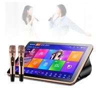 Karaoke Machine with Touch Screen, Wireless Microphones, Cloud Song Updates, App Control for Home Entertainment