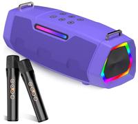 Karaoke Machine with Two Wireless Microphones, 60W Portable Bluetooth Speaker, Long Battery Life for Family and Outdoor Party, PA System for Fashion Women, Girls,