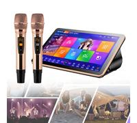 Karaoke Machine with Wireless Mic,18.5 Inch Touch Screen Phone App Control 26 Languages All in One Karaoke Machine, KTV Singing Karaoke Player for Outdoor Party Home Party Bar,2TB