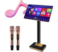 Karaoke Machine with Wireless Microphone, Touch Screen Control, Cloud Song Download, Reverb Effect for Home Entertainment and Parties