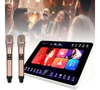 Karaoke Machine with Wireless Microphones, 11.6-Inch Display, Cloud Song Download, Multi-language Support for Home and Party Entertainment