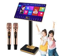 Karaoke Machine with Wireless Microphones, App Support, Voice Assistant, and Cloud Songs for Home and Bar Entertainment