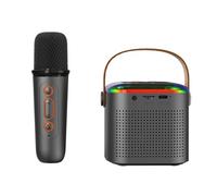 Karaoke Machine with Wireless Microphones & Led Lights,Portable Bluetooth Speaker,Voice Changing Effects,Rechargeable Toy Karaoke Mic Speaker Machine,Home KTV Player Birthday Party (Single Mic,Black)