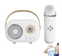 Karaoke Maschine For Kinder Erwachsene,Portable Speaker With 1 Wireless Microphone,Boys Girls Present Toys,Retro Speaker Set Stereo Enhanced Bass For Family Party Birthday