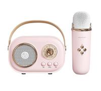 Karaoke Maschine For Kinder Erwachsene,Portable Speaker With 1 Wireless Microphone,Boys Girls Present Toys,Retro Speaker Set Stereo Enhanced Bass For Family Party Birthday