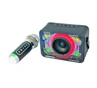 Karaoke microphone Bluetooth wireless speaker Karaoke party singing machine speaker Mini portable, support TF card U disk AUX input (Black (1 microphone))