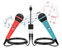 Karaoke Microphone for ENKE Switch [2024 Upgraded Edition, Set of 2] For Switches, Karaoke Microphone, Wired Microphone, 2.0 USB, High Sound Collection, 2 Players Can Sing Simultaneously, Strong