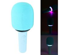 Karaoke Microphone, Wireless Karaoke Microphones HiFi Portable Handheld Microphone Speaker with 5 Ambient Light Modes for Children and Adults (Sky Blue)