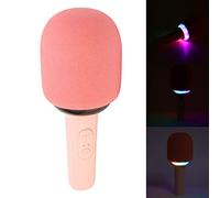 Karaoke Microphone, Wireless Karaoke Microphones HiFi Portable Handheld Microphone Speaker with 5 Ambient Light Modes for Children and Adults (Pink)