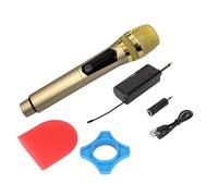 Karaoke Microphone Wireless, Microphone for Singing Professional Dual Handheld Wireless Dynamic Vocal Mike System with Rechargeable Receiver, Karaoke Mike Set for Singing (gold)