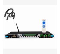 Karaoke Mixer, Digital Pre-Stage Effector with Remote Control, Anti-Howling Audio Processor, USB MP3 Bluetooth Optical Input for Performance and Events