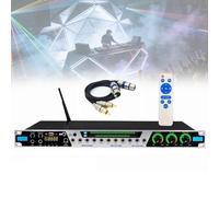 Karaoke Mixer Effector with Bluetooth, USB, Fiber, Coaxial Input, Anti-Howling Processor and 7 Flashing Rhythms for Performance