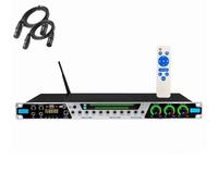 Karaoke Mixer Effector with Remote Control, Bluetooth/USB/Optical Fiber/Coaxial, Anti-Howling for Performance and Wedding Events