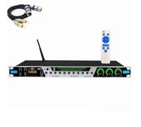 Karaoke Mixer Effector with Remote Control, Bluetooth/USB/Optical Fiber/Coaxial, Anti-Howling for Performance and Wedding Events