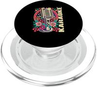 Karaoke Music Bar Singer Flowers Microphone Karaoke PopSockets PopGrip for MagSafe