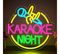 Karaoke Neon Sign for Wall Decor,Karaoke Night LED Sign for Music Bar,karaoke Party Neon Lights Signs for Music Room,karaoke party decorations for Karaoke Bar,Birthday,Man Cave,12.2 * 12.6 inch(D262)