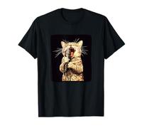 Karaoke Night Bar Costume with Funny Cat T-Shirt