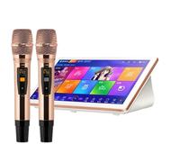 Karaoke Player, 18.5Inch Touch Screen, Desktop Type, with Effect Cloud Update Download Song Home Party Karaoke Playback, for Family Bar Home Party,White-3TB