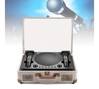 Karaoke Player,with 2 Singing Mics/Smart Noise Reduction:80dB, 10m Smart Connection,Portable Carrying Handle,Compatible with Multiple Devices,Grey