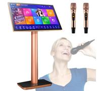 Karaoke Player with Reverb Wireless Microphone, 19.5-inch capacitive Touch Screen Karaoke Machine Cloud Download Function APP Online Play 27 Languages (Black 1TB)